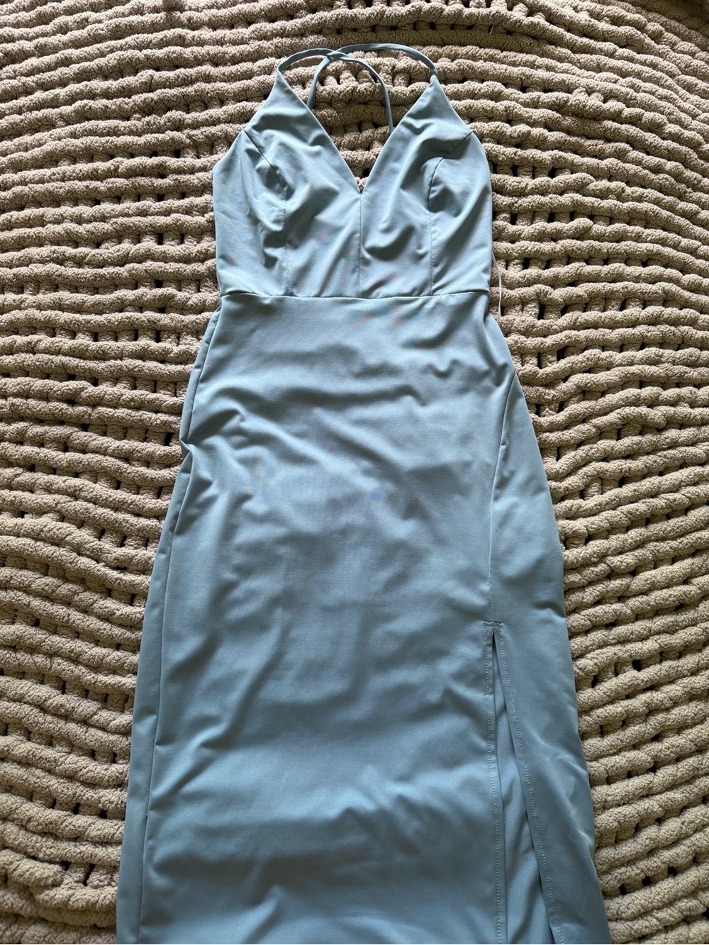 Windsor Pale Blue Spaghetti-Strap Maxi Dress